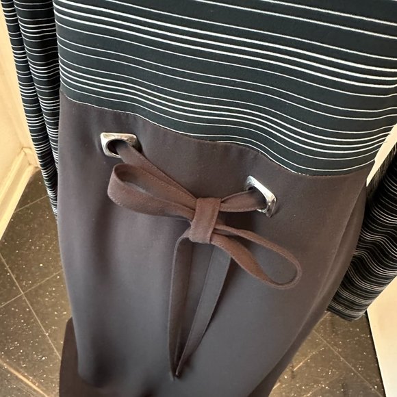 90's Vintage David Warren Black & White Long Sleeves Maxi Dress SZ 10 REDUCED! - Picture 5 of 13